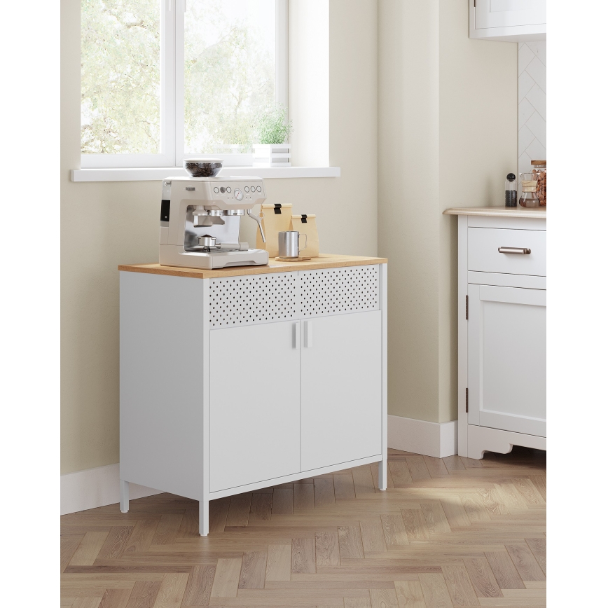Kommode FIRA 80x40 cm weiß/eiche