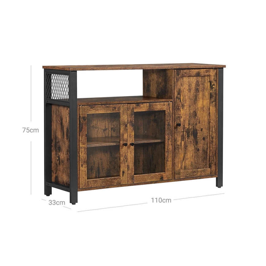 Kommode FIRA braun/schwarz