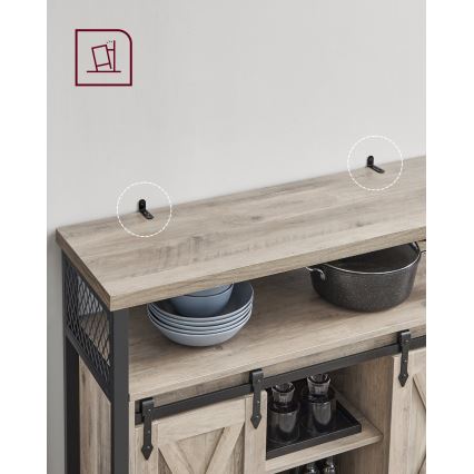 Kommode mit Schiebetüren FIRA Taupe/Schwarz