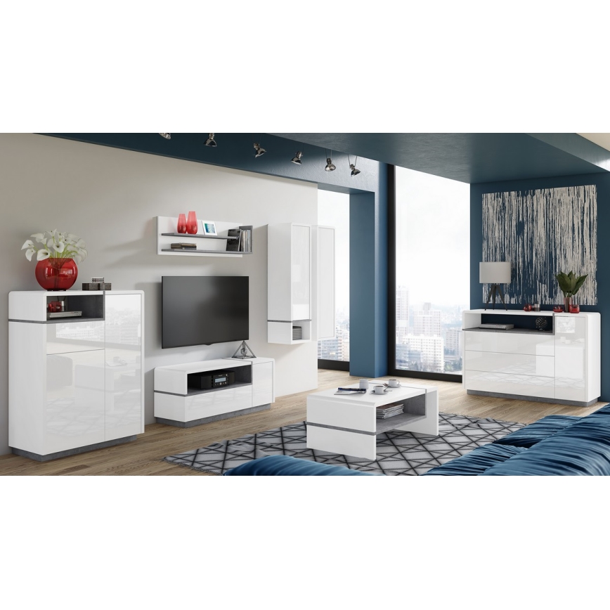 Kommode FRED mit Schublade, weiß/grau