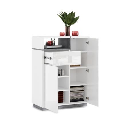 Kommode FRED mit Schublade, weiß/grau