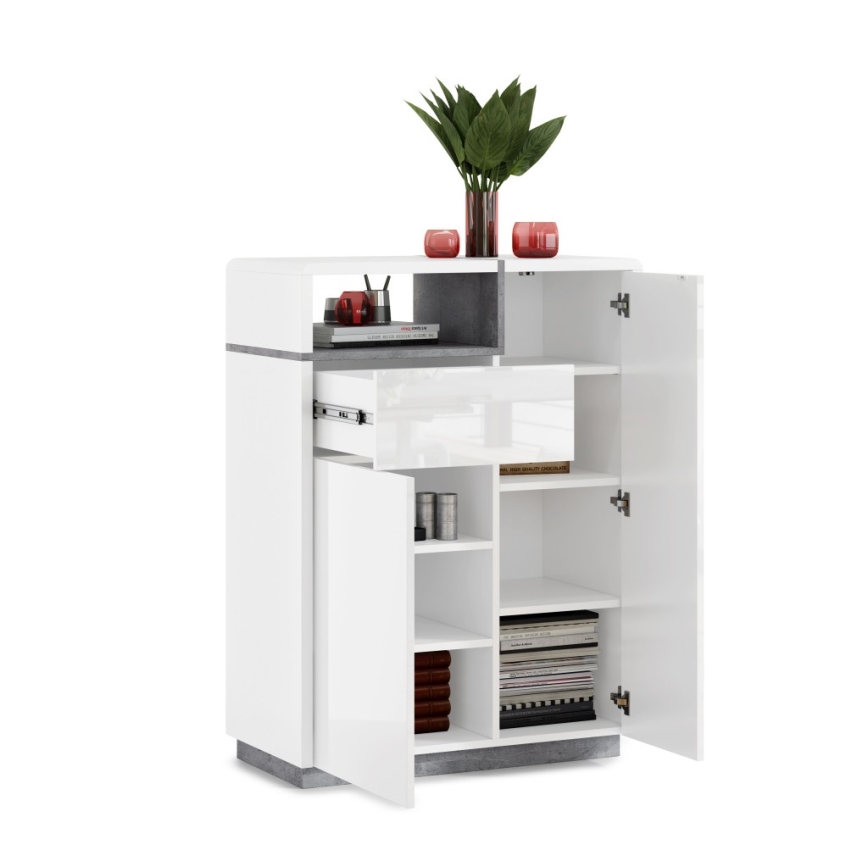 Kommode FRED mit Schublade, weiß/grau