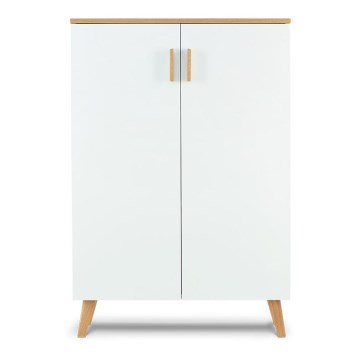 Kommode FRISK 117x80 cm weiß/natur Eiche