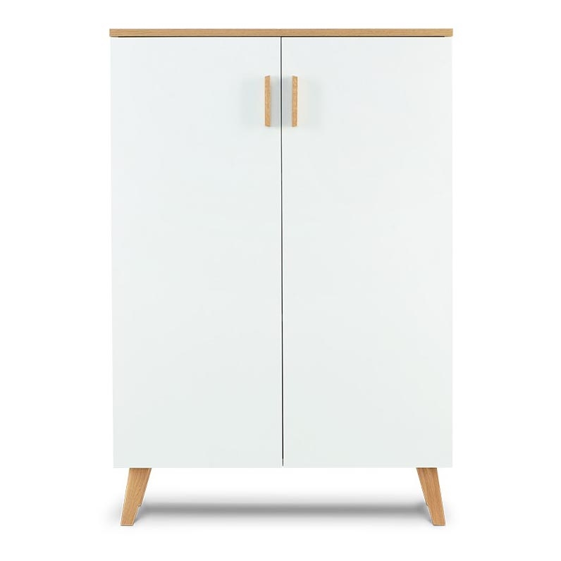 Kommode FRISK 117x80 cm weiß/natur Eiche