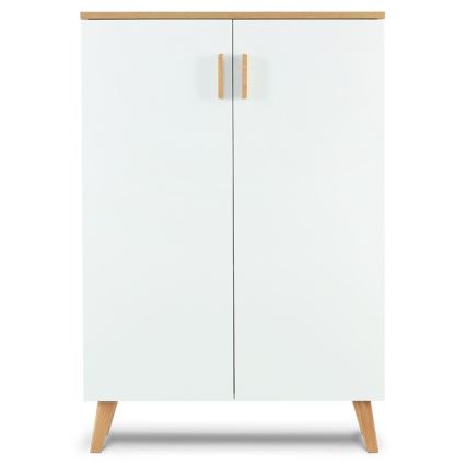Kommode FRISK 117x80 cm weiß/natur Eiche