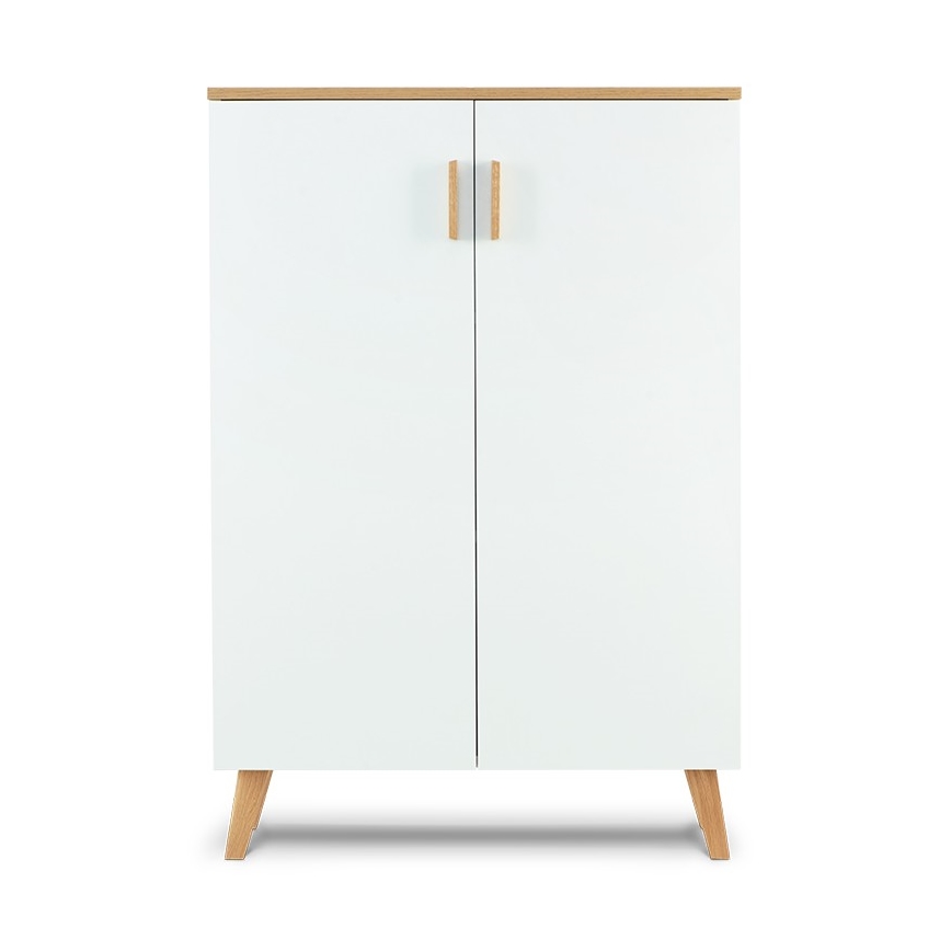 Kommode FRISK 117x80 cm weiß/natur Eiche