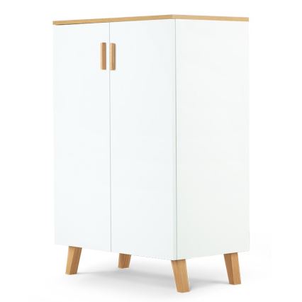 Kommode FRISK 117x80 cm weiß/natur Eiche