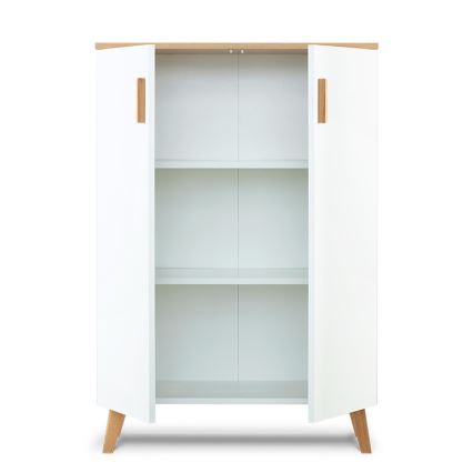 Kommode FRISK 117x80 cm weiß/natur Eiche