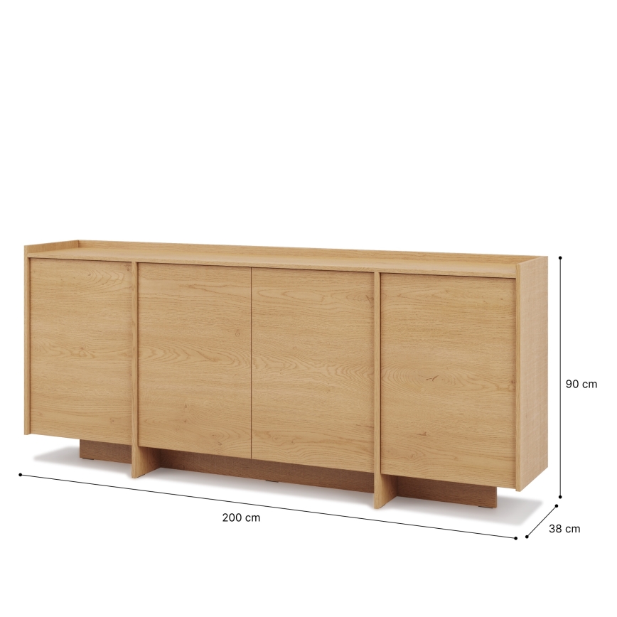 Kommode KEMI 200x90x38 Eiche Cremona