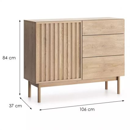 Kommode KIOTO 106x84x37 cm Eiche Cremona