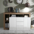Kommode LENOR 146x93x42 cm weiß/eiche