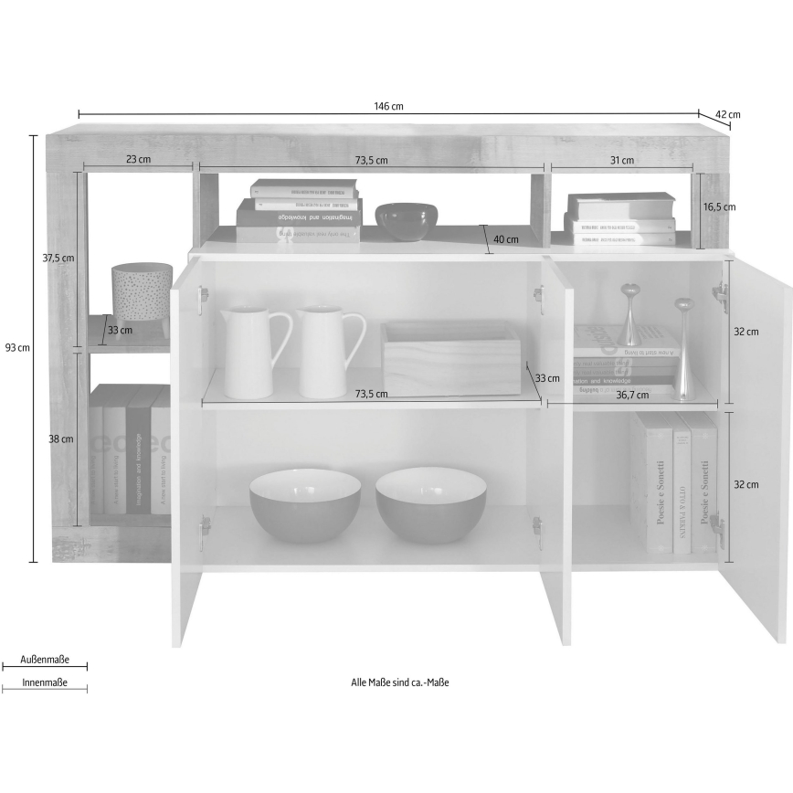Kommode LENOR Kaschmir/Braun