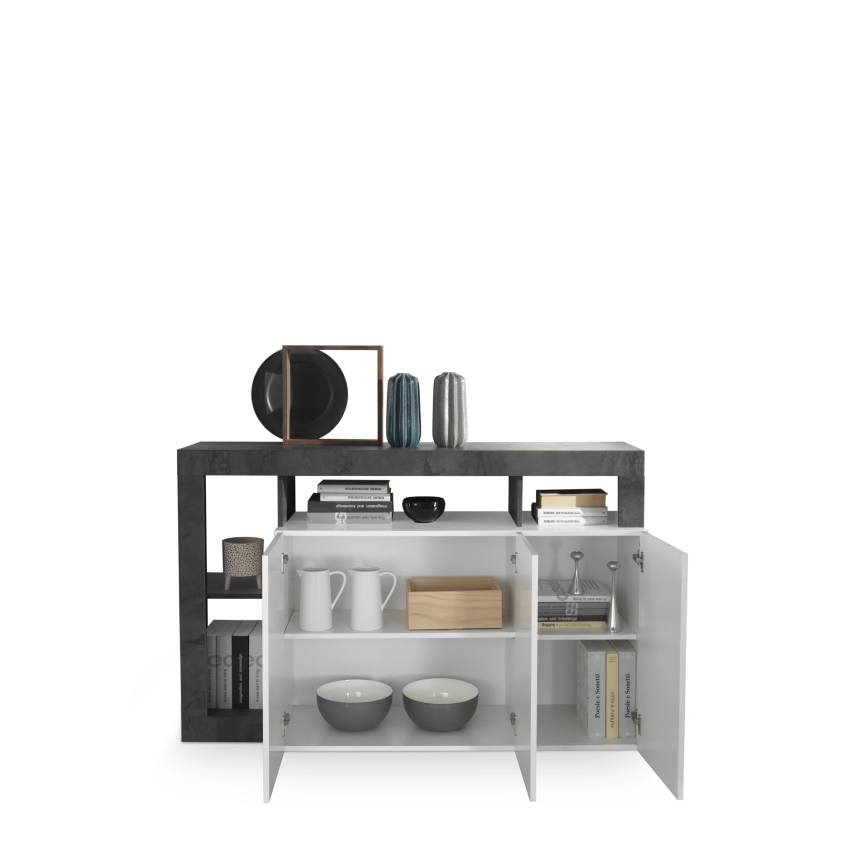 Kommode LENOR weiß/anthrazit