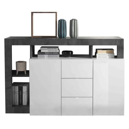 Kommode LENOR Weiß/Anthrazit