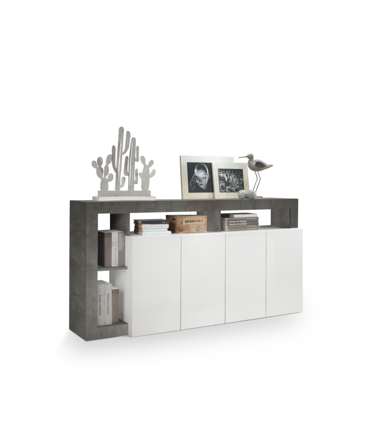 Kommode LENOR weiß/anthrazit