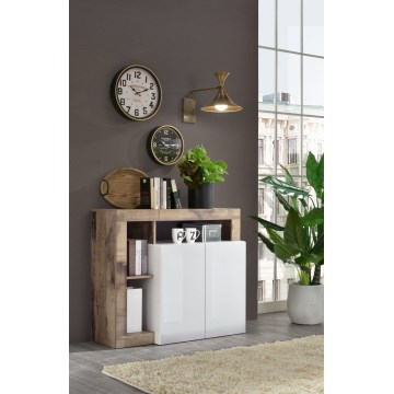 Kommode LENOR weiß/braun