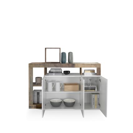 Kommode LENOR weiß/braun