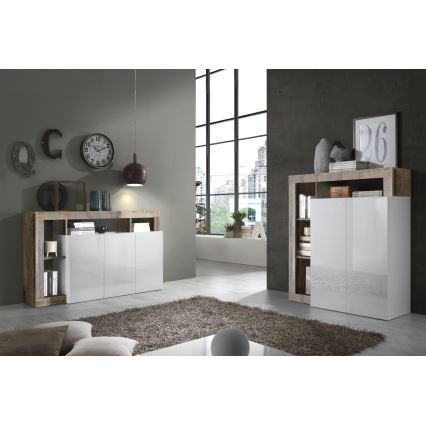 Kommode LENOR weiß/braun