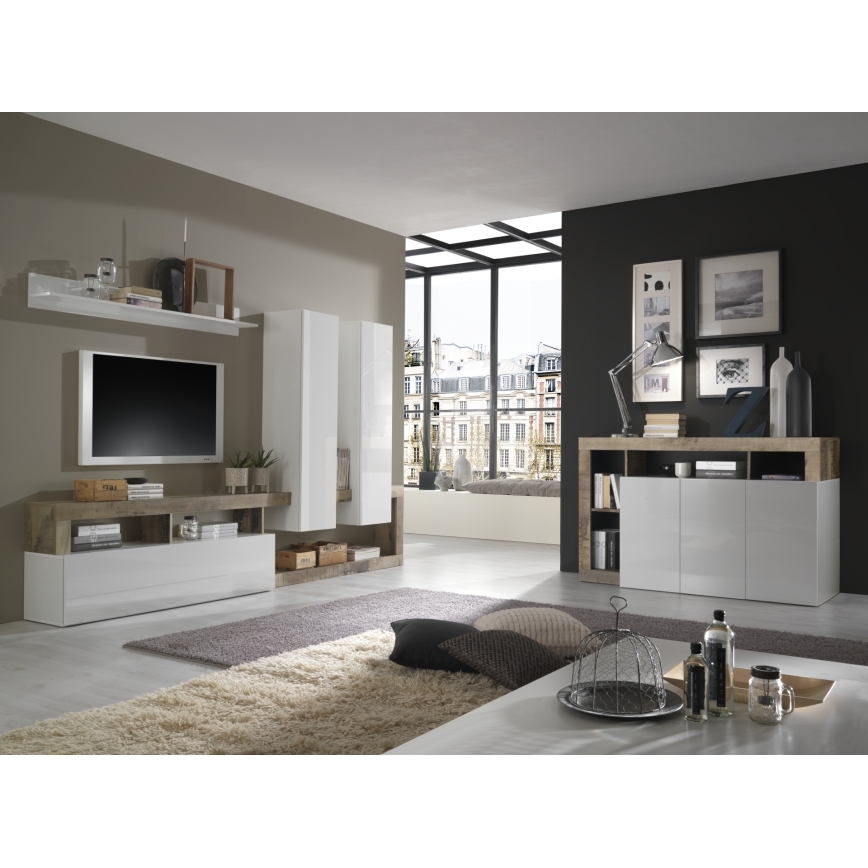 Kommode LENOR weiß/braun