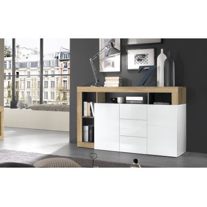 Kommode LENOR weiß/braun