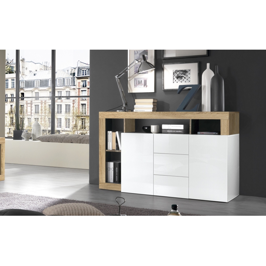 Kommode LENOR weiß/braun