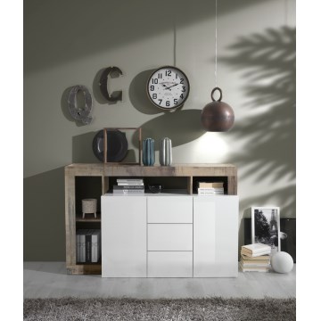 Kommode LENOR weiß/braun