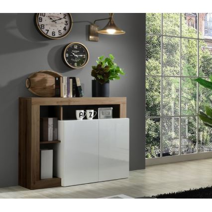 Kommode LENOR, Weiß/Eiche