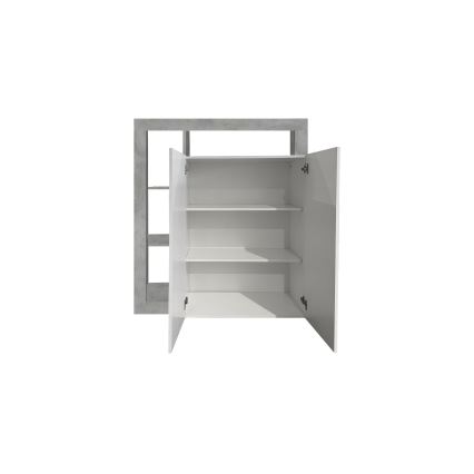 Kommode LENOR weiß/grau Betonoptik