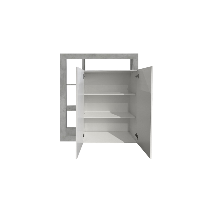 Kommode LENOR weiß/grau Betonoptik