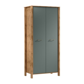 Kommode MENTA 90x200x53 cm Eiche Wotan/Grün