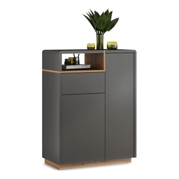 Kommode mit Schubladen FRED anthrazit/Eiche Artisan