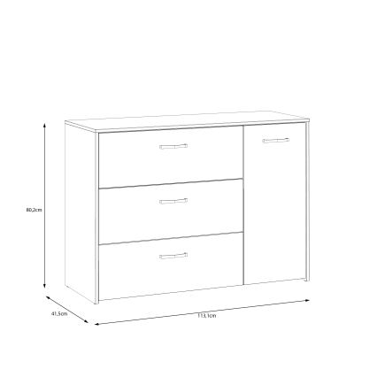 Kommode mit Schubladen URO Artisan-Eiche/ weiß