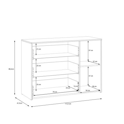 Kommode mit Schubladen URO Artisan-Eiche/ weiß