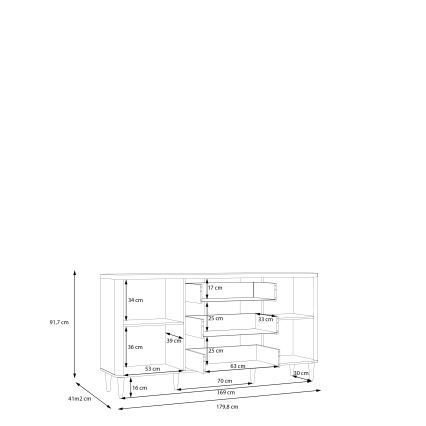 Kommode mit Schubladen VIRO braun/beige