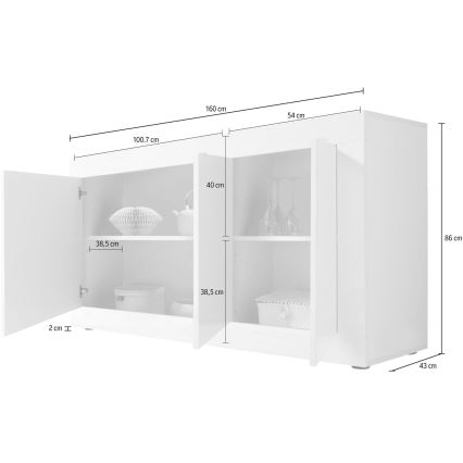 Kommode NERILA weiß/braun