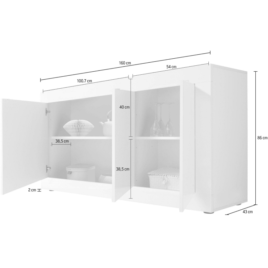 Kommode NERILA weiß/braun