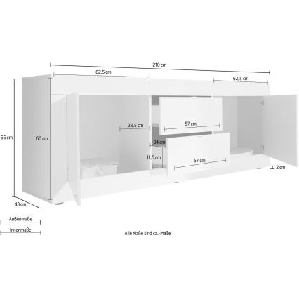Kommode NERILA weiß/braun