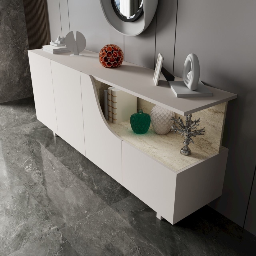 Kommode ORBIS 180x40 cm cremefarben/beige