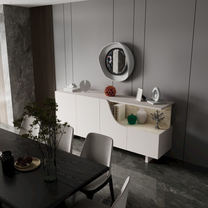 Kommode ORBIS 180x40 cm cremefarben/beige