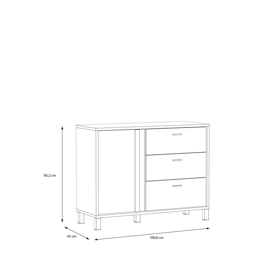 Kommode OREN mit Schubladen, Braun/Schwarz