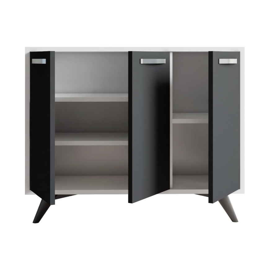 Kommode PIFFA 100x82 cm anthrazit/weiß