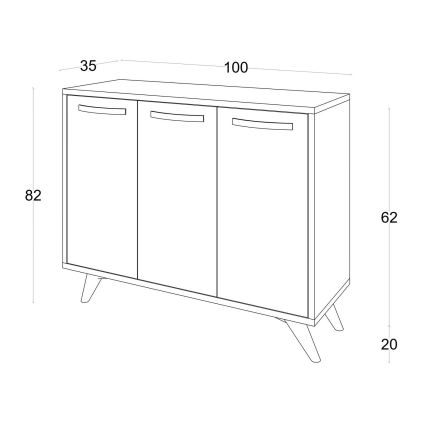 Kommode PIFFA 100x82 cm anthrazit/weiß