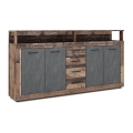 Kommode RUNA 190x96x32 cm dunkelbraun/anthrazit