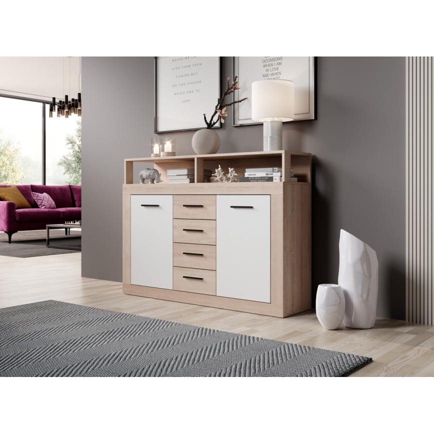 Kommode RUNA Sonoma-Eiche/Weiß