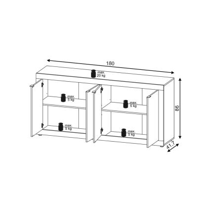 Kommode RUNEA Sonoma-Eiche/Weiß