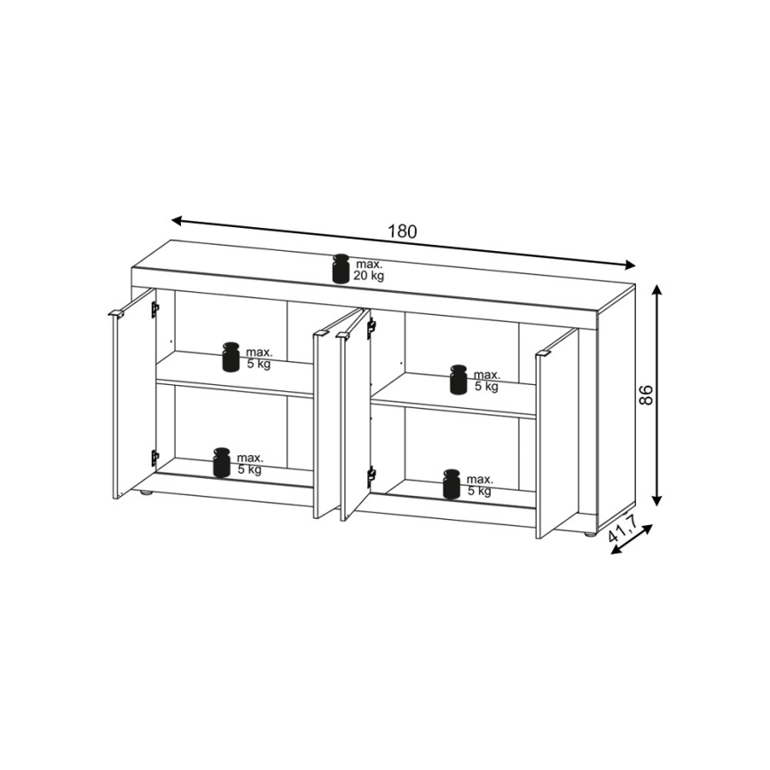 Kommode RUNEA Sonoma-Eiche/Weiß