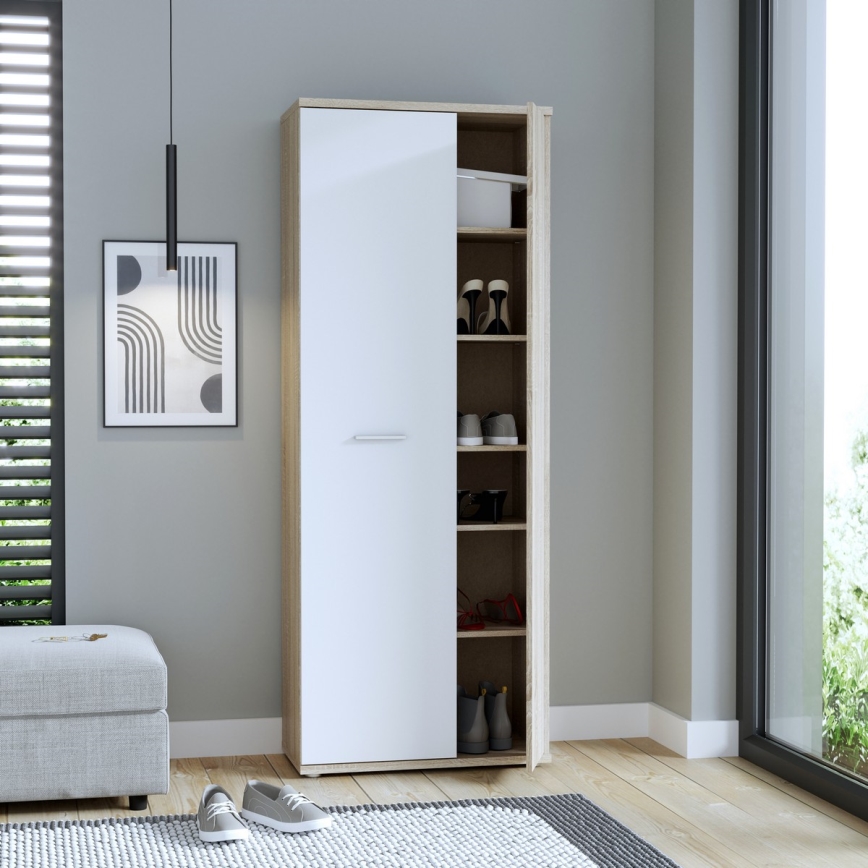 Kommode/Schuhschrank SIMO Sonoma-Eiche/Weiß
