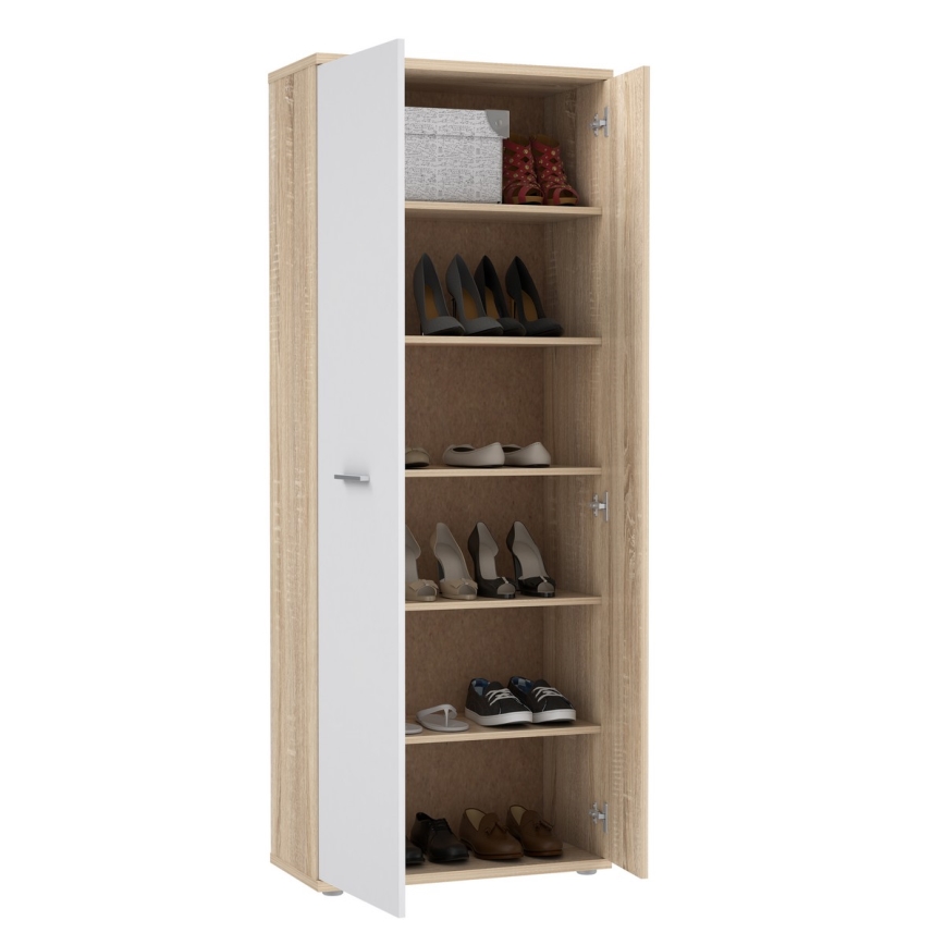 Kommode/Schuhschrank SIMO Sonoma-Eiche/Weiß