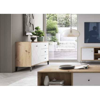 Kommode SULA Artisan-Eiche/weiß