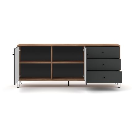 Kommode SULA Craft‑Eiche/Schwarz